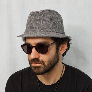 Vintage 1960s Mens Glen Check Wool Hat